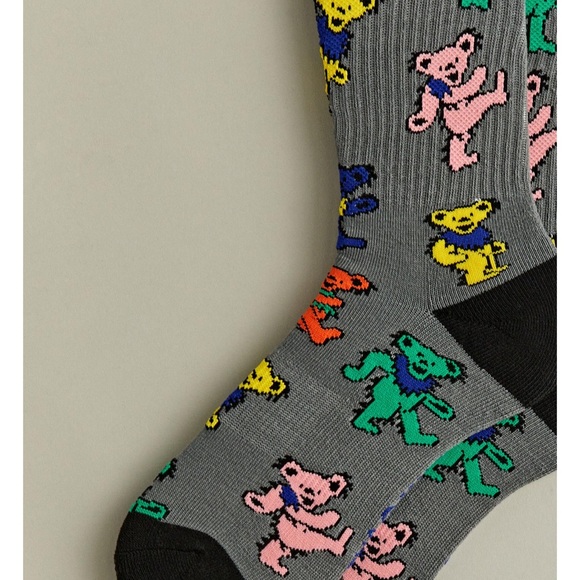 Grateful Dead Dancing Bears Crew Socks - Picture 3 of 3